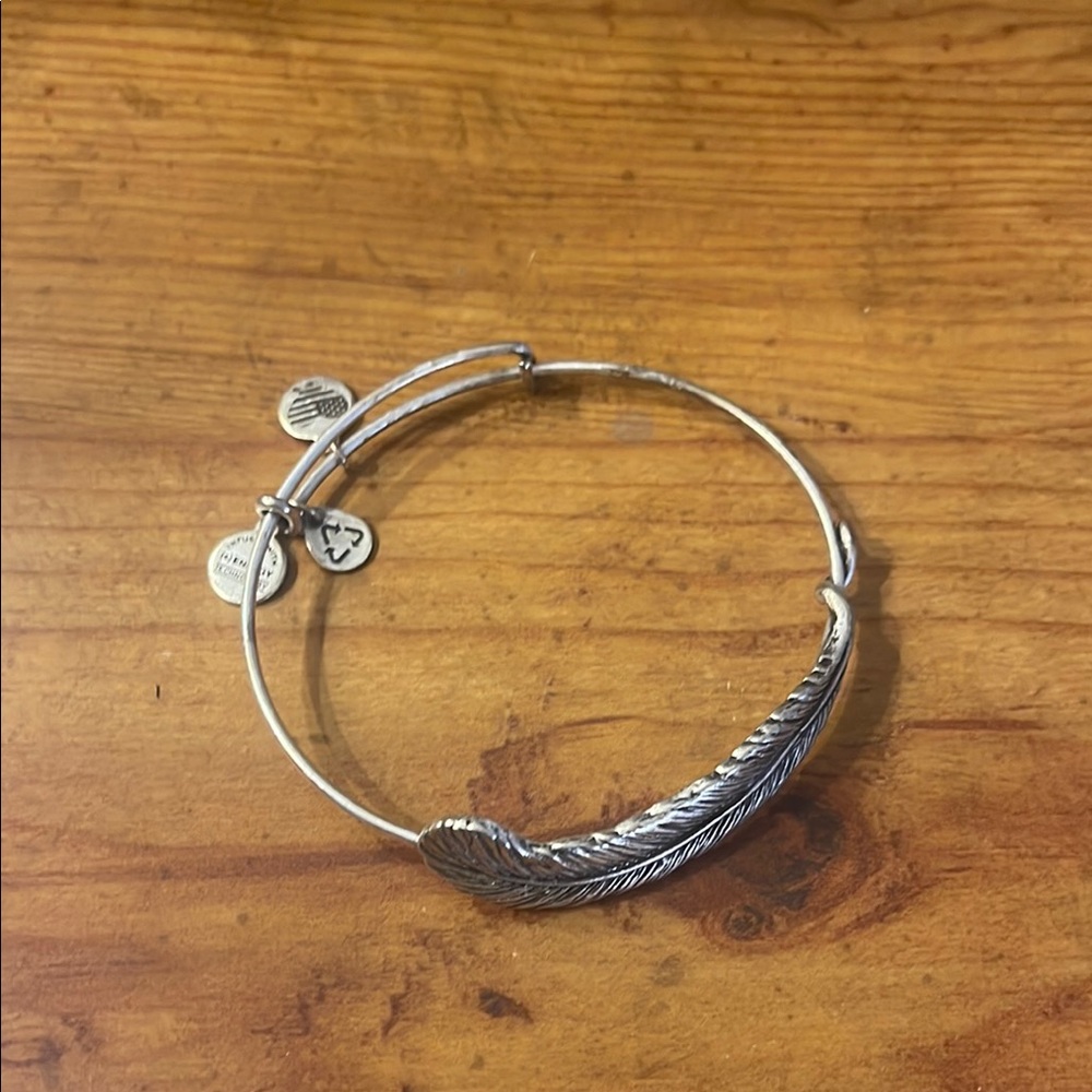 Alex and Ani Silver Feather Bangle Bracelet